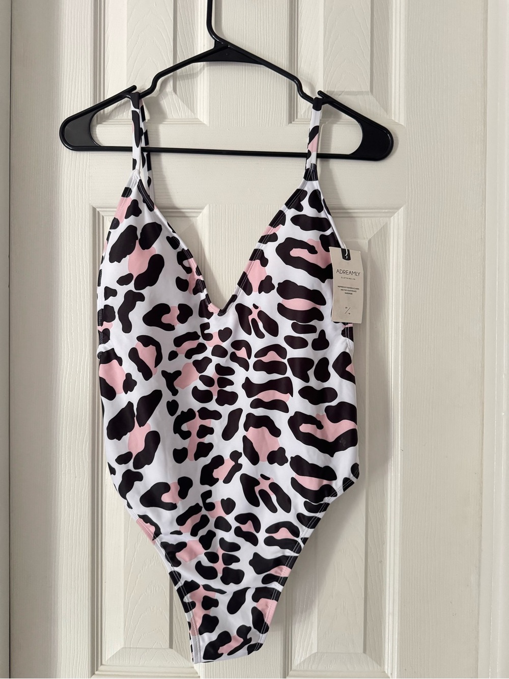 Adreamly Pink & Black Animal Print One-Piece Swimsuit